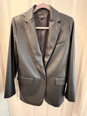 Loft Faux Leather Black Blazer